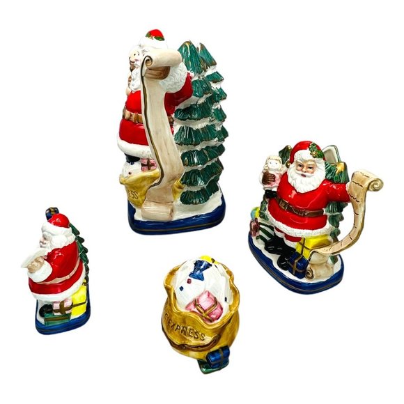 Vintage 1993 OCI Fitz and Floyd Ceramic 58 ox Pitcher, Creamer, Salt and Pepper - Picture 7 of 7